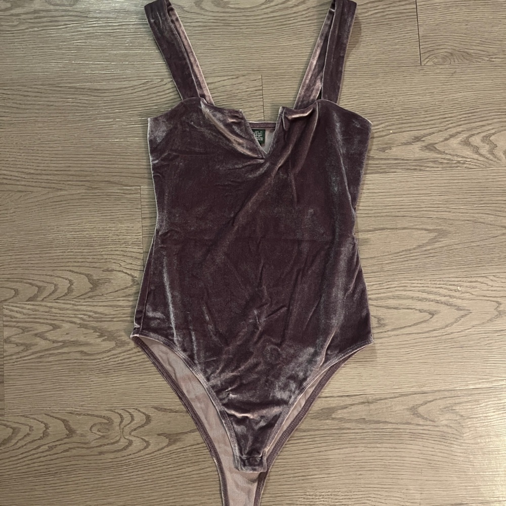 Wild Fable Velvet Purple Bodysuit